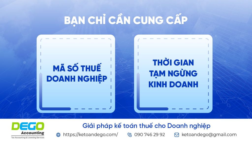 Dịch vụ tạm ngừng kinh doanh trọn gói: Tiết kiệm chi phí, nhanh chóng