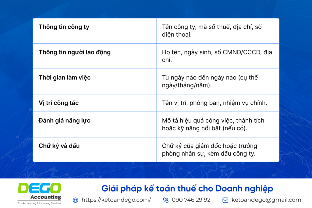 giấy xác nhận kinh nghiệm làm việc