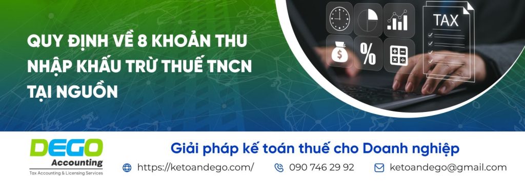 Quy định về 8 khoản thu nhập khấu trừ thuế TNCN tại nguồn
