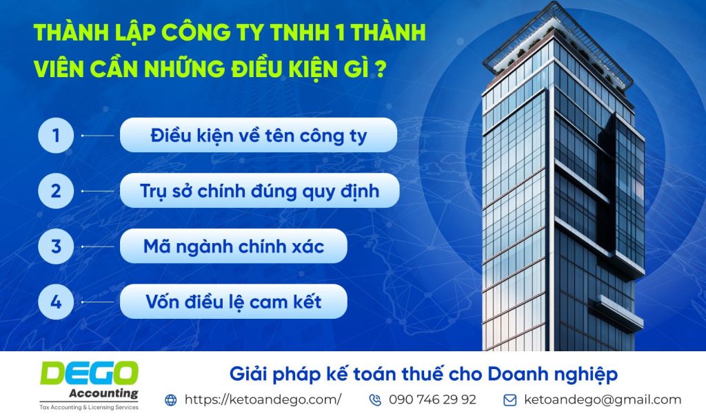 Công ty TNHH 1 thành viên: Điều kiện, hồ sơ và thủ tục