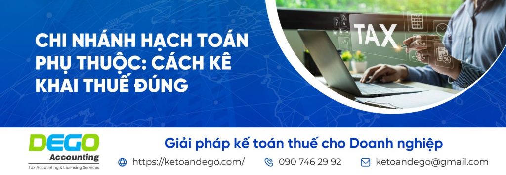 chi nhánh hạch toán phụ thuộc